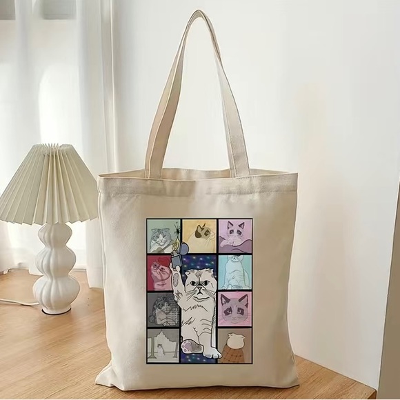 Taylor Swift The Eras Tour Tote Cat as Albums Grid Design Canvas Bag NEW - Picture 4 of 7
